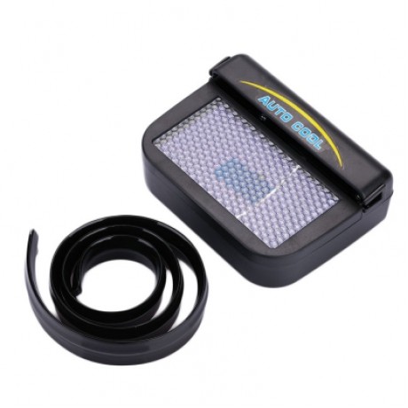 Solar Energy Car Auto Cool Air Vent With Rubber Stripping Car Ventilation Fan (BLACK)