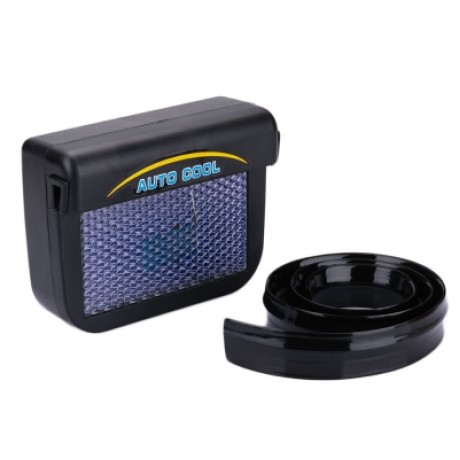Solar Energy Car Auto Cool Air Vent With Rubber Stripping Car Ventilation Fan (BLACK)
