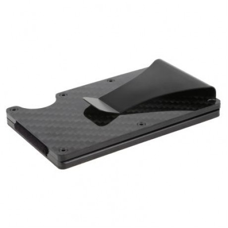 Carbon Fiber Anti-thief Men Wallet Money Clip Card Holder (BLACK)