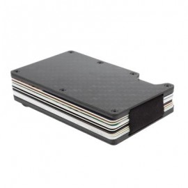 Carbon Fiber Anti-thief Men Wallet Money Clip Card Holder (BLACK)