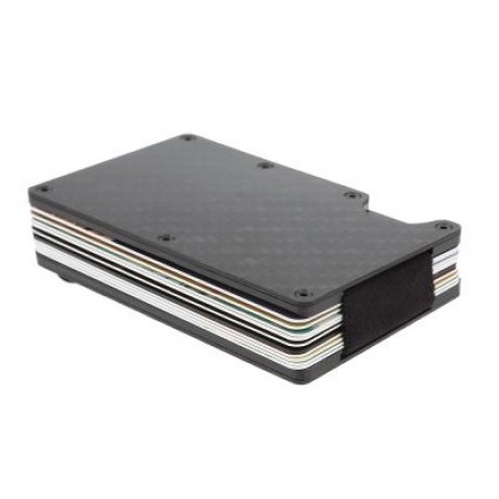 Carbon Fiber Anti-thief Men Wallet Money Clip Card Holder (BLACK)