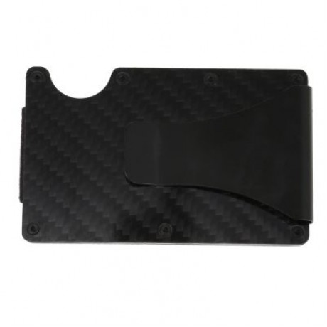 Carbon Fiber Anti-thief Men Wallet Money Clip Card Holder (BLACK)