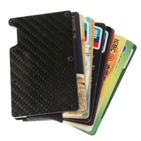 Carbon Fiber Anti-thief Men Wallet Money Clip Card Holder (BLACK)