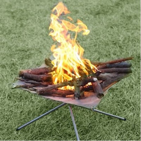 Selpa Portable Folding Stove Fire Frame with Stainless Steel Net (SILVER)