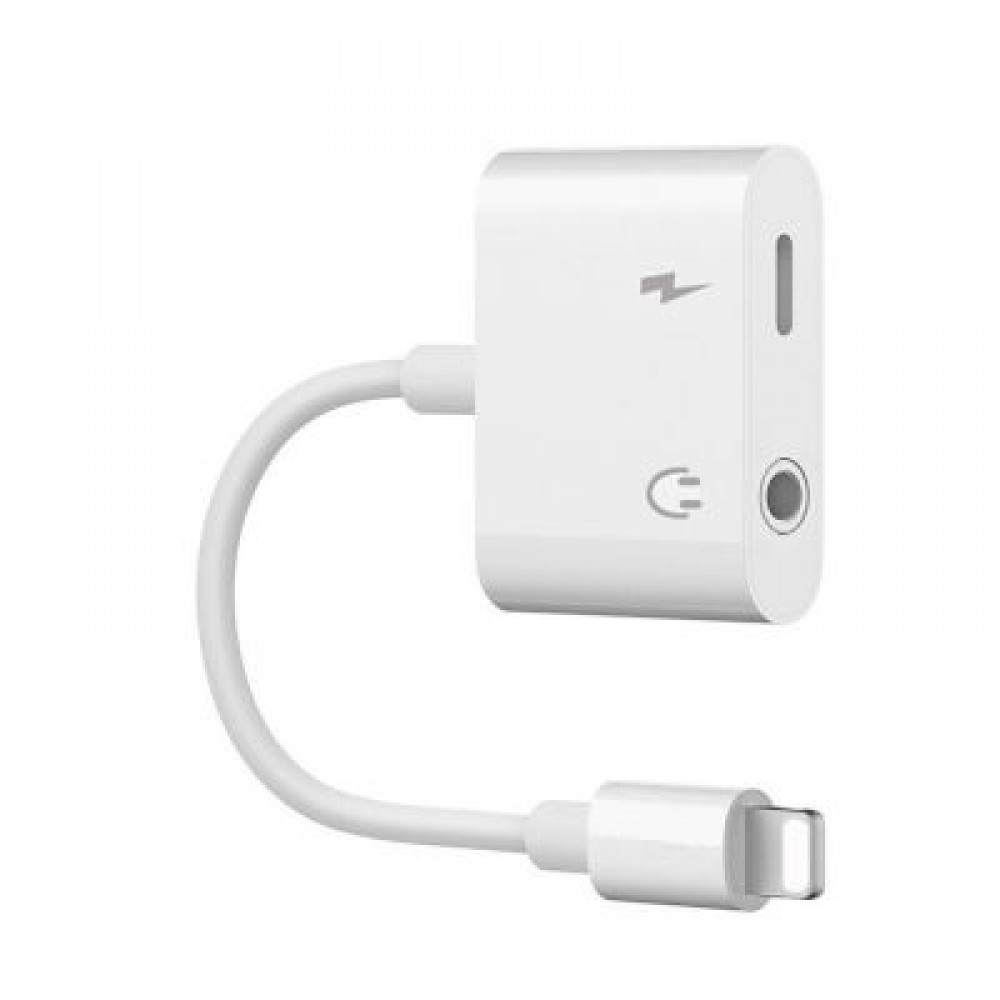 2 in1 3.5mm Audio Headphone Jack Adapter for iPhone (WHITE)