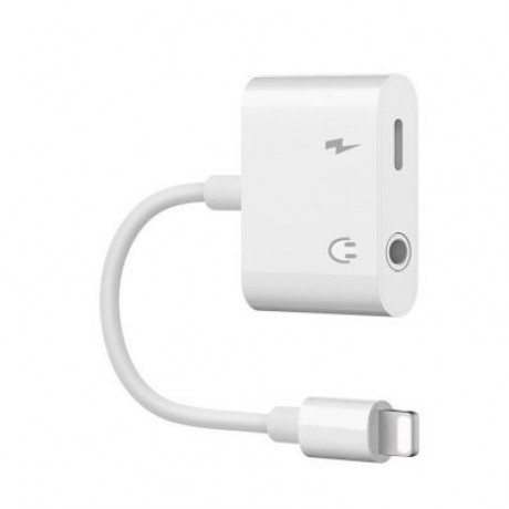 2 in1 3.5mm Audio Headphone Jack Adapter for iPhone (WHITE)