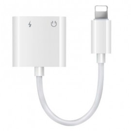2 in1 3.5mm Audio Headphone Jack Adapter for iPhone (WHITE)