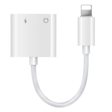 2 in1 3.5mm Audio Headphone Jack Adapter for iPhone (WHITE)