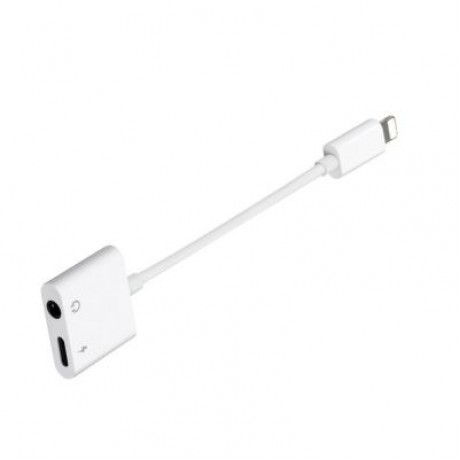 2 in1 3.5mm Audio Headphone Jack Adapter for iPhone (WHITE)