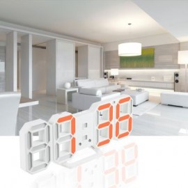 Creative Thermometer LED Digital Wall Alarm Clock (ORANGE)