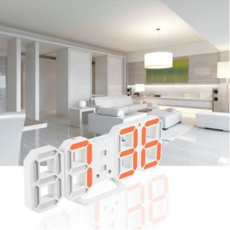 Creative Thermometer LED Digital Wall Alarm Clock (ORANGE)