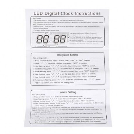 Creative Thermometer LED Digital Wall Alarm Clock (ORANGE)
