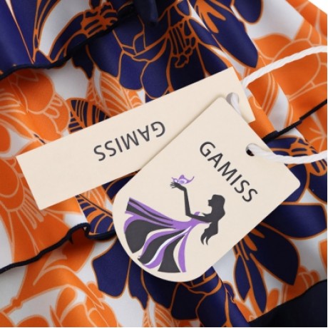 PLUS SIZE FLORAL BOWKNOT EMBELLISHED TANKINI SET (NAVY BLUE)