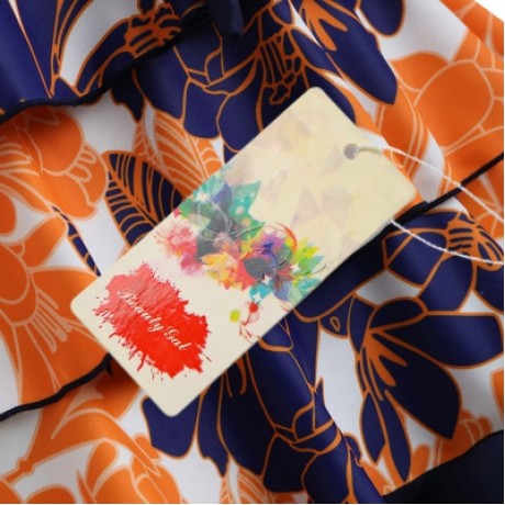 PLUS SIZE FLORAL BOWKNOT EMBELLISHED TANKINI SET (NAVY BLUE)