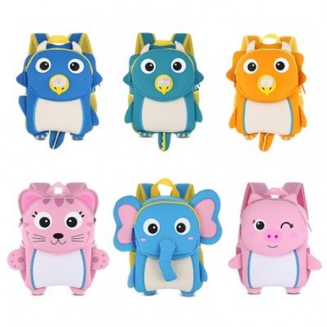 TOCHANG 3D Cute Animal Design Backpack Kids School Bag (ORANGE)