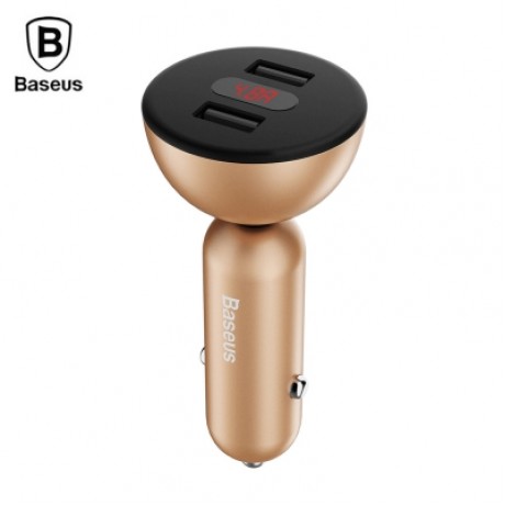 Baseus BSC - C9X1 Shake-head Digital Display Car Charger (GOLD)