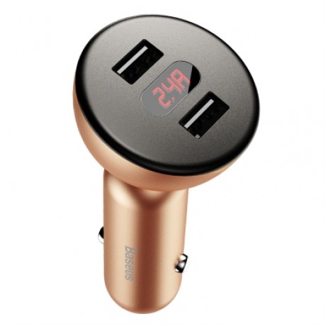 Baseus BSC - C9X1 Shake-head Digital Display Car Charger (GOLD)