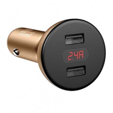 Baseus BSC - C9X1 Shake-head Digital Display Car Charger (GOLD)