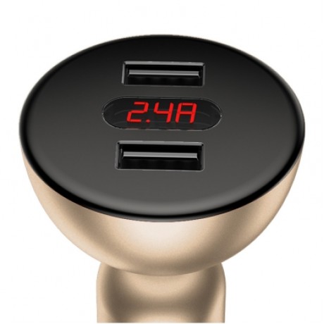 Baseus BSC - C9X1 Shake-head Digital Display Car Charger (GOLD)