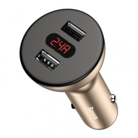 Baseus BSC - C9X1 Shake-head Digital Display Car Charger (GOLD)