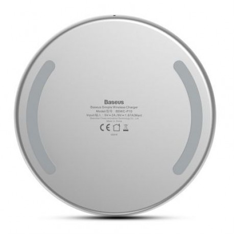 Baseus BSWC - P10 Simple Wireless Charger Aluminium Alloy (WHITE)