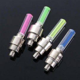 2Pcs Bicycle LED Light Neon Wheel Gas Nozzle Tire Valve Glow Stick Light (BLUE)