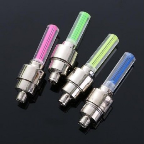 2Pcs Bicycle LED Light Neon Wheel Gas Nozzle Tire Valve Glow Stick Light (BLUE)