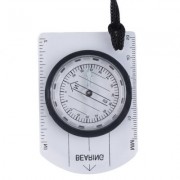 Mini Baseplate Compass Map Scale Ruler for Outdoor Camping Hiking (TRANSPARENT)