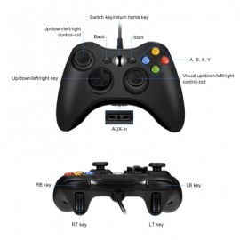 X - 360 Precision Wired Controller Perfect for Playing Game (BLACK)