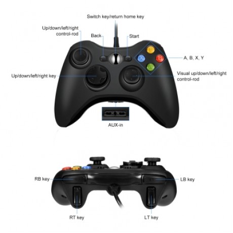 X - 360 Precision Wired Controller Perfect for Playing Game (BLACK)