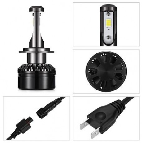 EV6 60W H7 Car LED Headlight Waterproof 6000K 10000lm (BLACK)