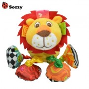 SOZZY Animal Shape Pull Shock Lathe Hanging Rattle Plush Toy (MULTI)