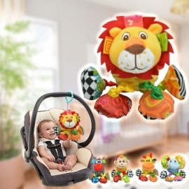 SOZZY Animal Shape Pull Shock Lathe Hanging Rattle Plush Toy (MULTI)