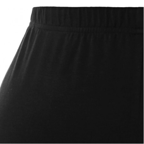 Plus Size Elastic Waist Lace Panel Leggings (BLACK)