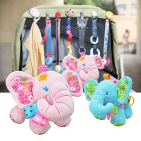 SOZZY Elephant Shape Music Bell Pull Rattles Hanging Toy (BLUE)