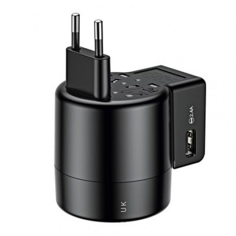 Baseus Multi-functional Conversion Socket with Rotatable Plug (BLACK)