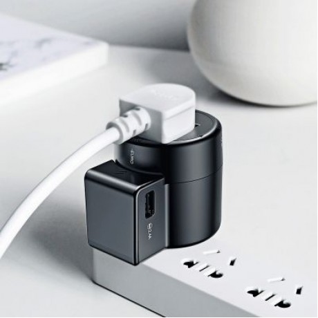 Baseus Multi-functional Conversion Socket with Rotatable Plug (BLACK)