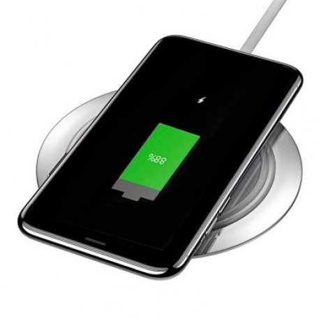 Baseus BSWC - P01 Metal Wireless Charger Zinc Alloy 10W (SILVER)