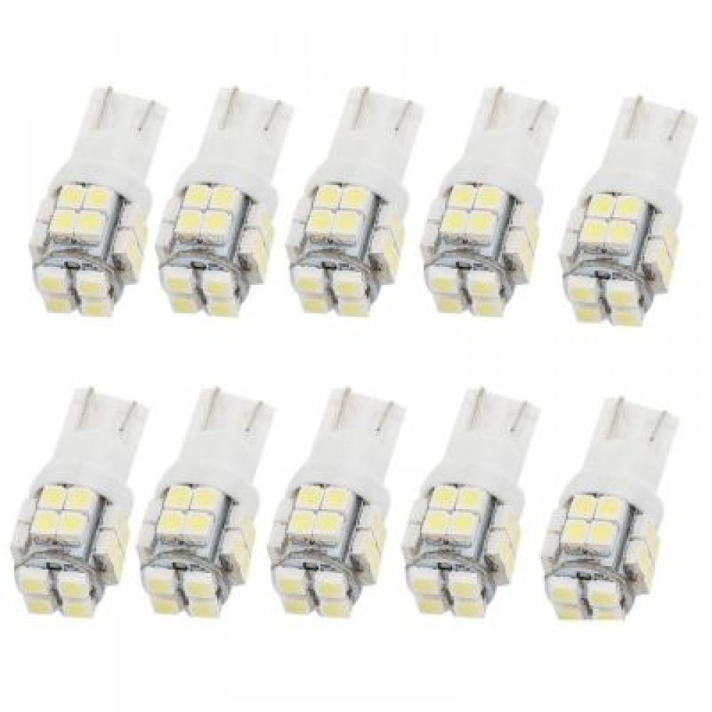 T10 20SMD 3528 LED Car Wedge Light Auto License Plate Clearance Lamp 10PCS (WHITE)