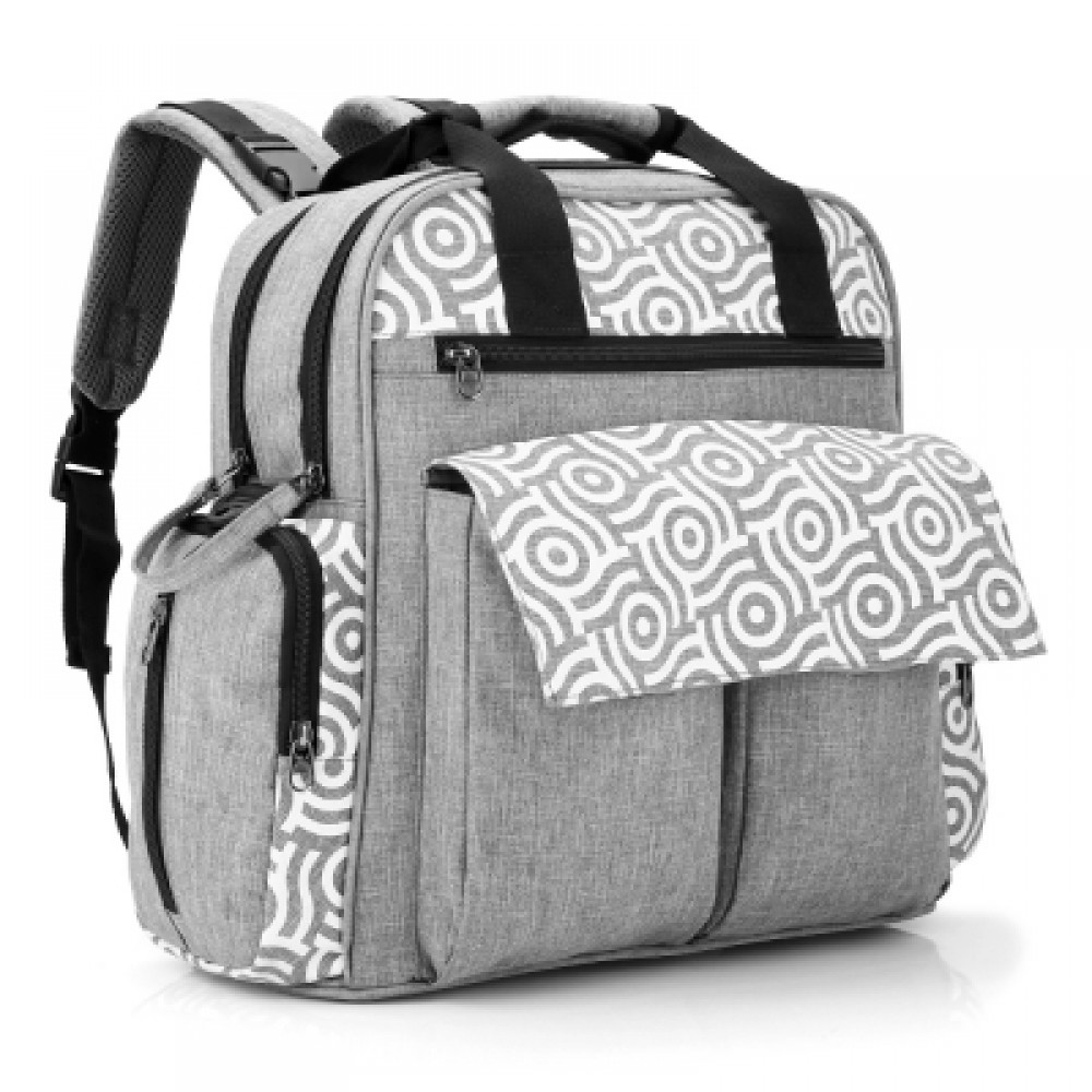 010 Diaper Bag Multifunction Backpack Separate Pockets (GRAY)