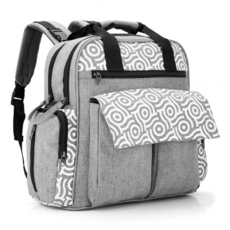 010 Diaper Bag Multifunction Backpack Separate Pockets (GRAY)