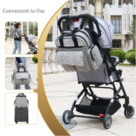 010 Diaper Bag Multifunction Backpack Separate Pockets (GRAY)