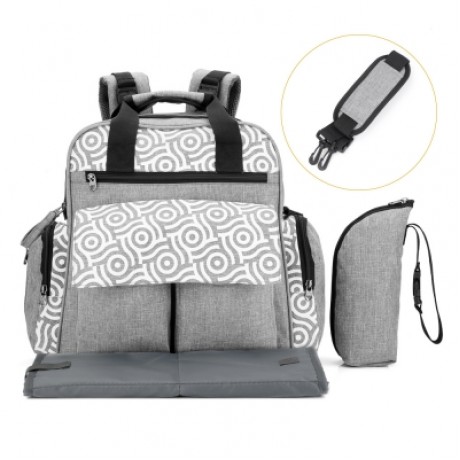 010 Diaper Bag Multifunction Backpack Separate Pockets (GRAY)