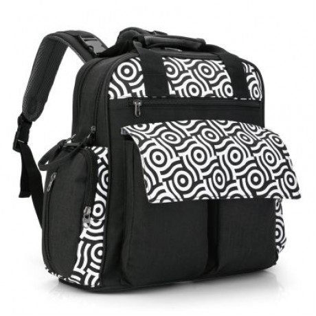 010 Diaper Bag Multifunction Backpack Separate Pockets (BLACK)