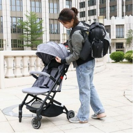 010 Diaper Bag Multifunction Backpack Separate Pockets (BLACK)