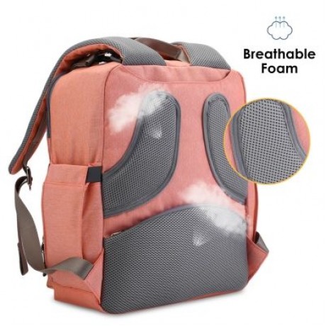 005 Diaper Bag Multifunction Backpack Large Capacity (ORANGE)