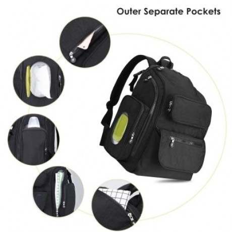 73003 Diaper Bag Large Capacity Multifunction Backpack (BLACK)