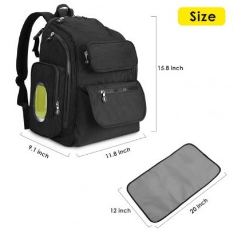 73003 Diaper Bag Large Capacity Multifunction Backpack (BLACK)