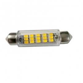 2PCS Festoon 43MM 15LEDS 2835 SMD DC12V LED Auto Car Lamp Decorative Reading Light (SILVER