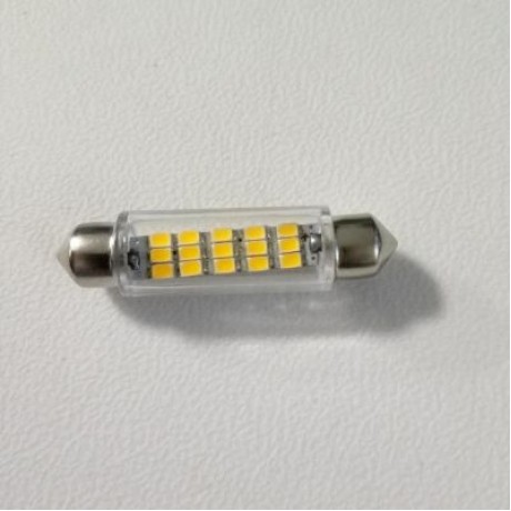 2PCS Festoon 43MM 15LEDS 2835 SMD DC12V LED Auto Car Lamp Decorative Reading Light (SILVER